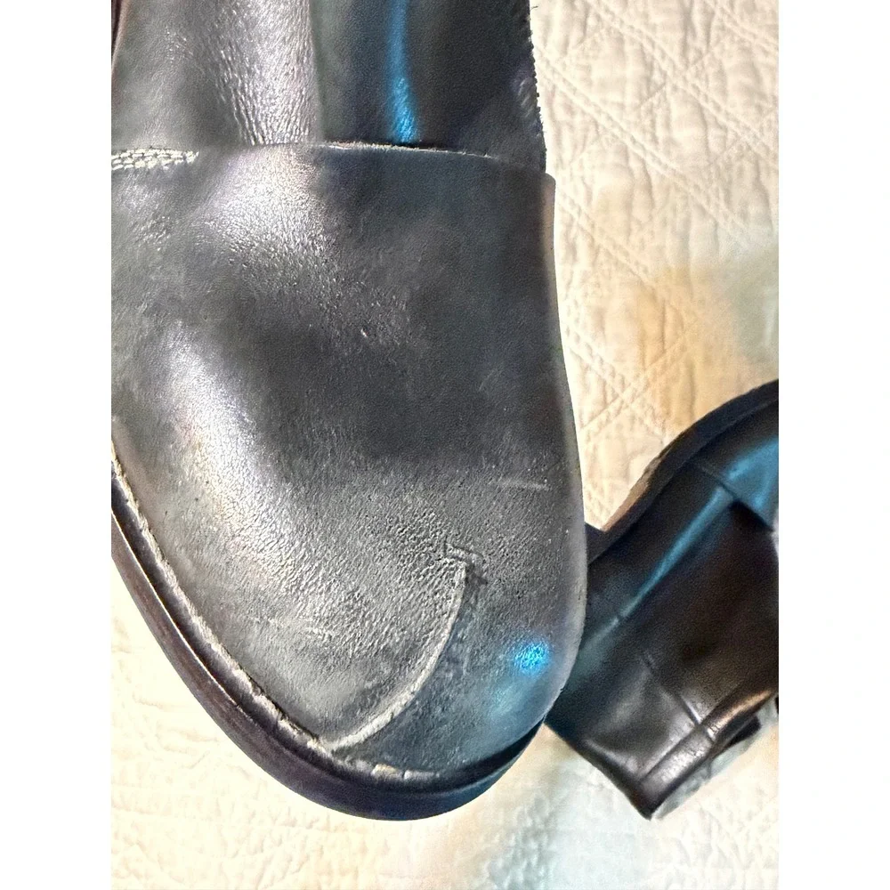 Timberland Colrain Mens Black Leather Side Zip Ankle Boots Made in Italy 12M